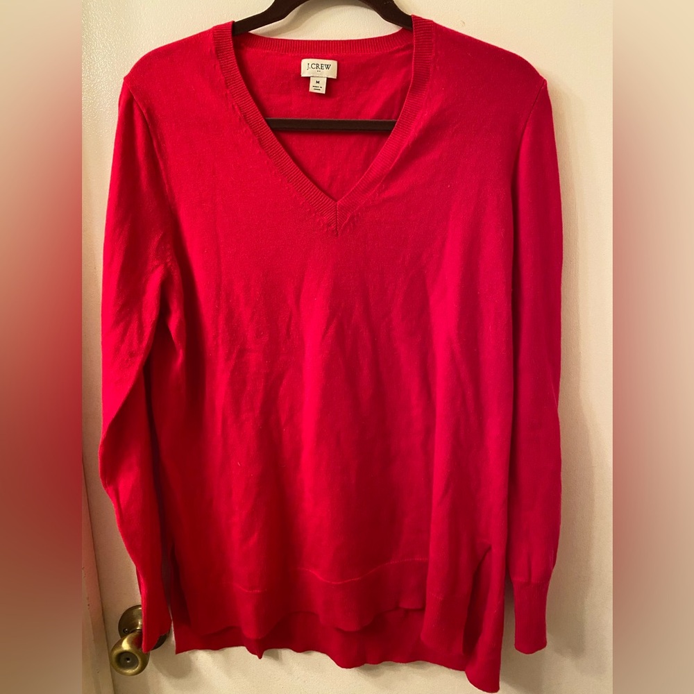 J. Crew Berry (pink) V-Neck Sweater